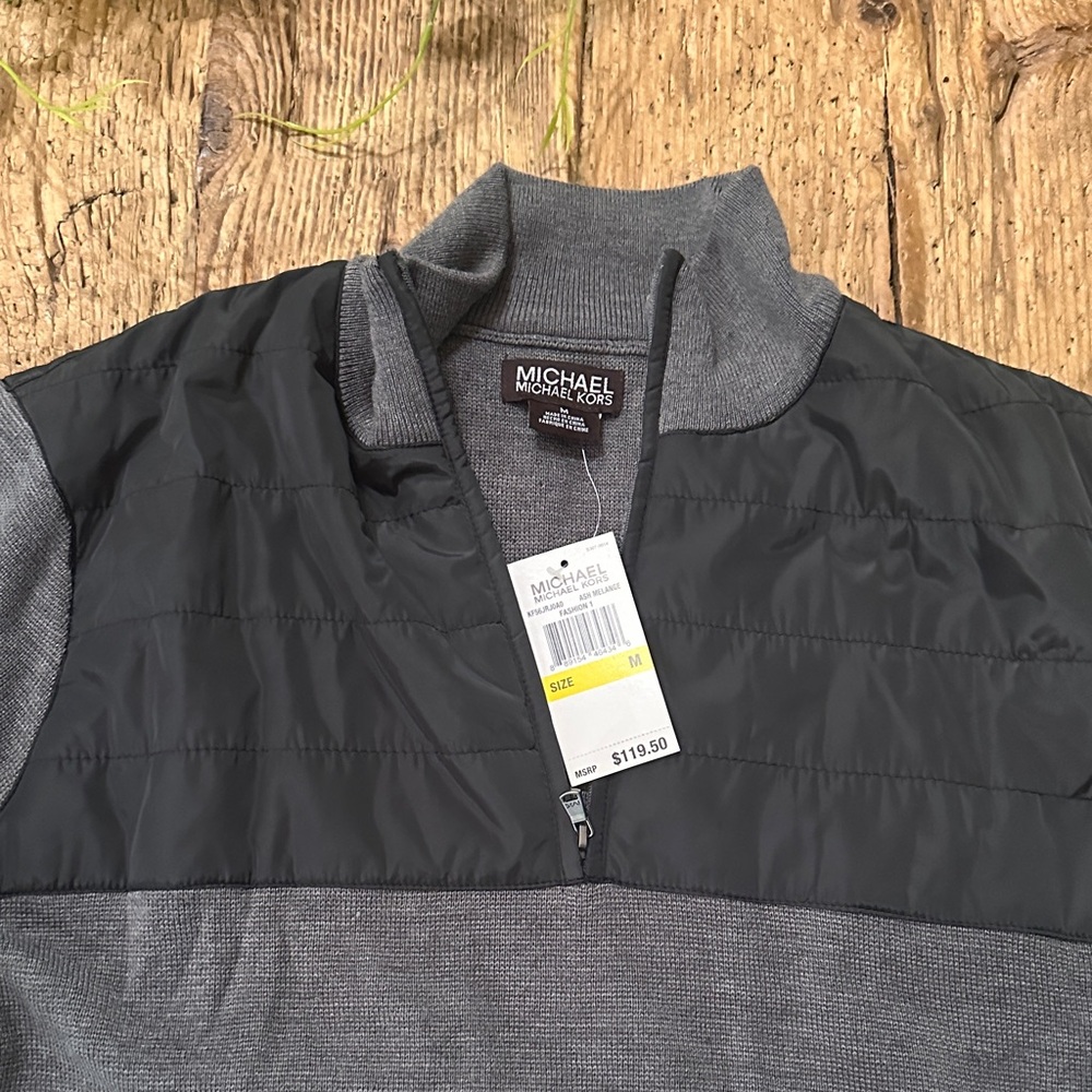 Michael Kors Men's Black and Gray long sleeve shirt nwt , size Md
